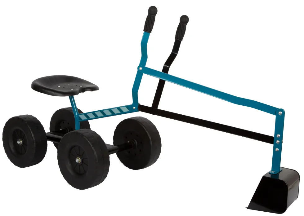 Bagger mit Rädern blau