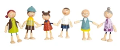 Biegepuppen-Familie aus Holz