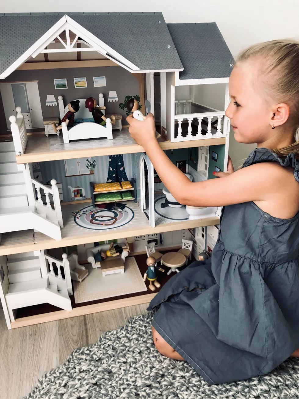 Biegepuppen-Familie aus Holz