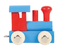 Buchstabenzug Lokomotive rot & blau