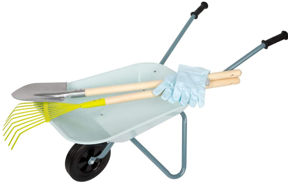 Gartenwerkzeug-Set mit Schubkarre