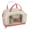 Hund mit Tasche und Pflege-Set rosa