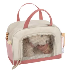 Hund mit Tasche und Pflege-Set rosa