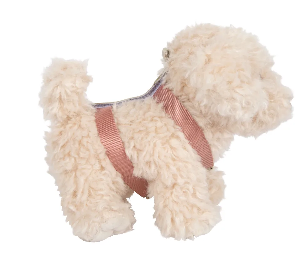 Hund mit Tasche und Pflege-Set rosa