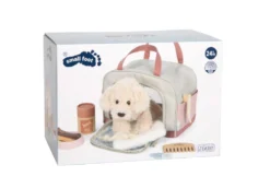 Hund mit Tasche und Pflege-Set rosa