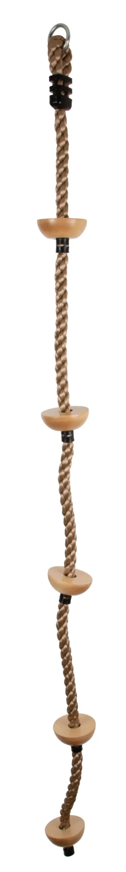 Kletterseil mit Fußtritten aus Holz