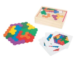 Lernspiel Holzpuzzle Hexagon