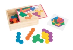 Lernspiel Holzpuzzle Hexagon