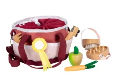 Pferdepflegeset mit Tasche rot