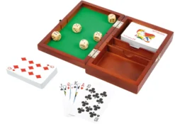 Spielbox Karten und Würfel