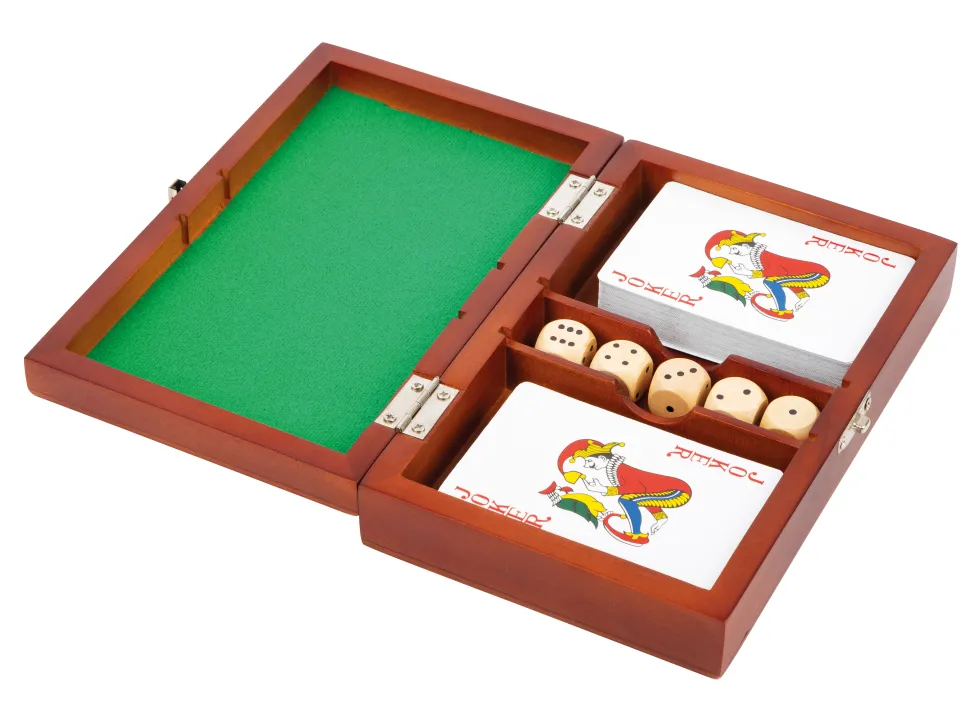 Spielbox Karten und Würfel