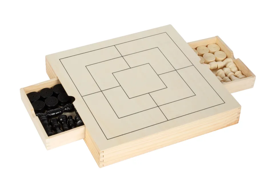 Spiele-Set Schach, Dame & Mühle