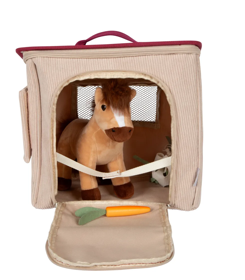 Spielset Pferd mit Stall und Zubehör in der Tasche | defekte Verpackung