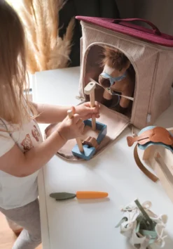 Spielset Pferd mit Stall und Zubehör in der Tasche | defekte Verpackung