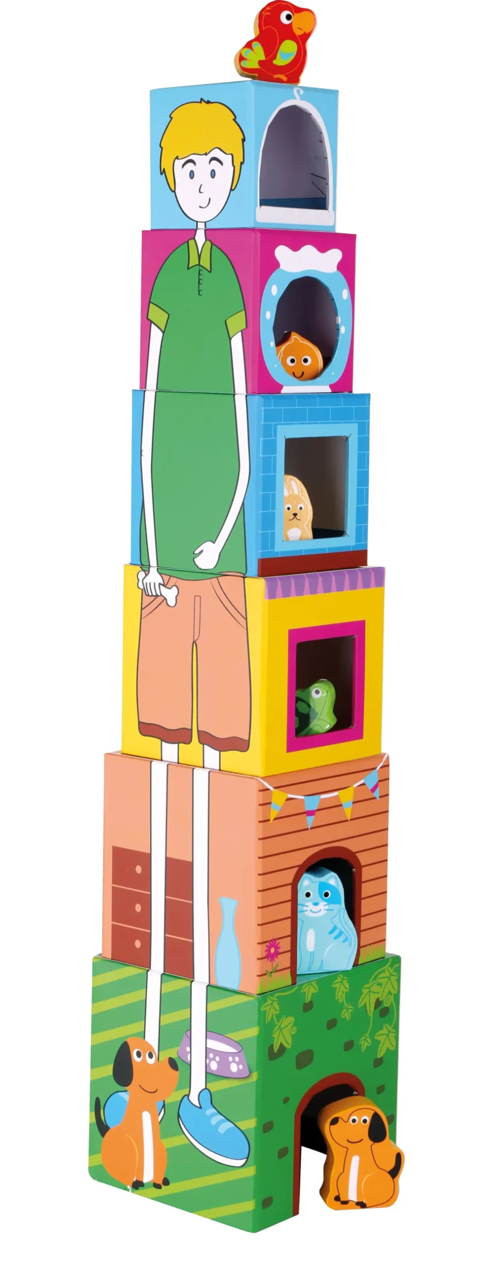 Stapelwürfel mit Figuren Haustiere
